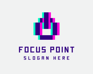 Pixel Power Glitch logo design