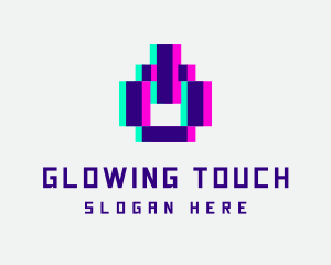 Pixel Power Glitch logo design