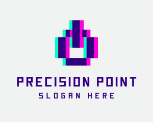 Pixel Power Glitch logo design