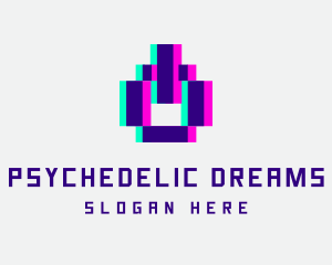 Trippy - Pixel Power Glitch logo design