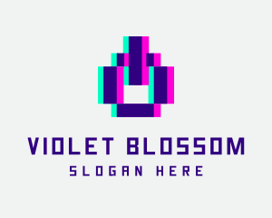 Pixel Power Glitch logo design