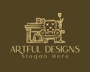 Interior Design Armchair logo design