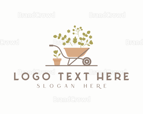Floral Gardening Wheelbarrow Logo