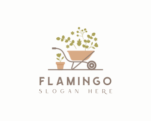 Planting - Floral Gardening Wheelbarrow logo design