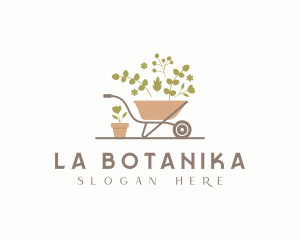 Landscaping - Floral Gardening Wheelbarrow logo design