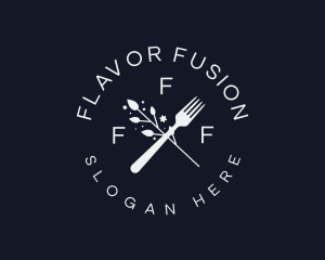 Taste - Flower Cutlery Diner logo design
