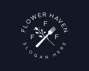 Flower Cutlery Diner logo design