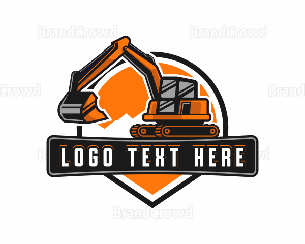 Excavator Construction Quarry Logo