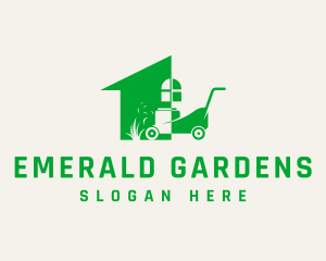 Home Garden Lawn Mower logo design