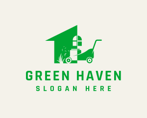Home Garden Lawn Mower logo design