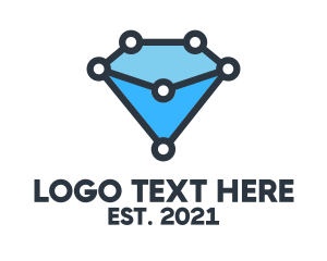 Precious Stone - Blue Diamond Tech logo design