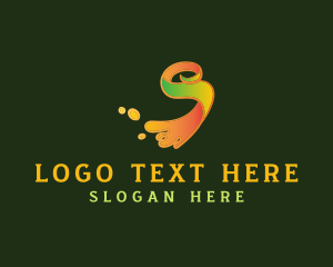 Technology - Paint Splash Ribbon Letter S logo design