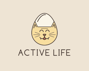 Cat Egg Head logo design