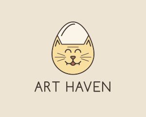 Cat Egg Head logo design