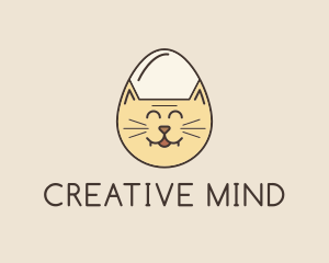 Cat Egg Head logo design