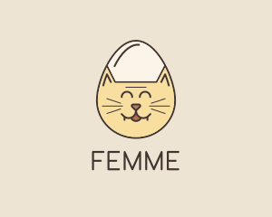 Cat Egg Head logo design