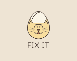 Cat Egg Head logo design