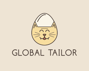 Cat Egg Head logo design