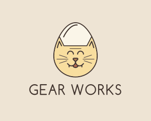 Cat Egg Head logo design