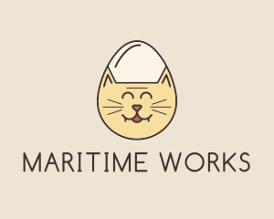 Cat Egg Head logo design