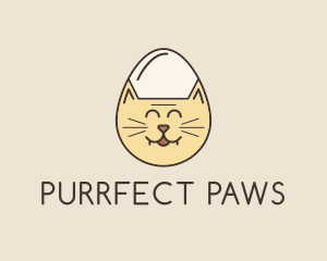 Kitty - Cat Egg Head logo design