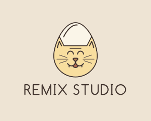 Cat Egg Head logo design