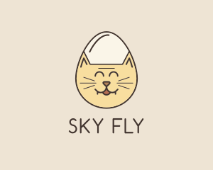 Cat Egg Head logo design