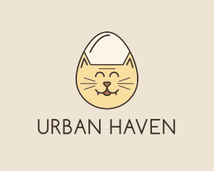 Cat Egg Head logo design