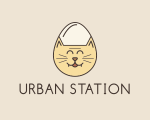 Cat Egg Head logo design