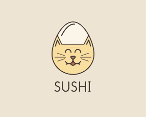 Cat Egg Head logo design