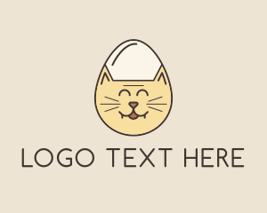 Kitten - Cat Egg Head logo design