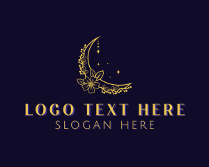 Holistic - Floral Moon Jewelry logo design