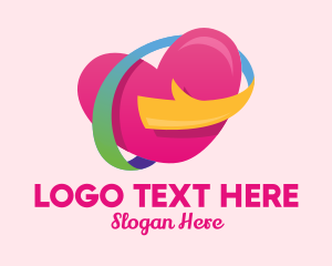 Dating Forum - Colorful Heart Hug logo design