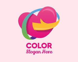Colorful Heart Hug  logo design