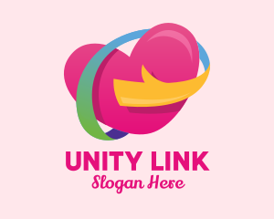 Togetherness - Colorful Heart Hug logo design