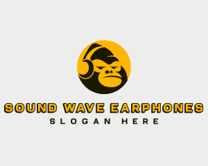 Earphones - Gorilla Music Headphones logo design