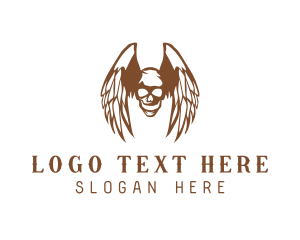 Dogfight - Gaming Skull Wing logo design