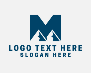 Mountain Climber - Mountain Peak Letter M logo design