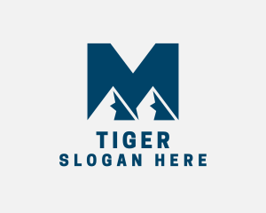Traveler - Mountain Peak Letter M logo design