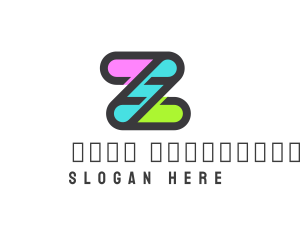 Alphabet - Colorful Tech Letter Z logo design