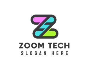 Colorful Tech Letter Z logo design