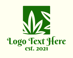 Marijuana Farm - Green Cannabis Herb logo design