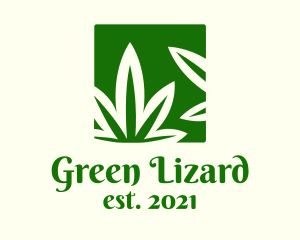 Green Cannabis Herb logo design