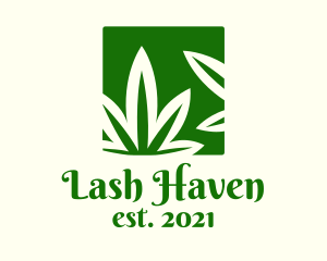 Green Cannabis Herb logo design