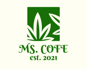 Green Cannabis Herb logo design