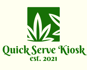 Green Cannabis Herb logo design