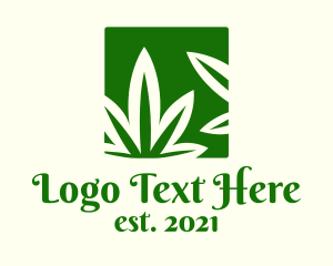 Green - Green Cannabis Herb logo design