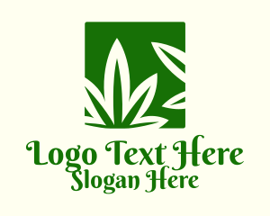 Green Cannabis Herb Logo