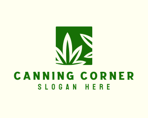 Green Cannabis Herb logo design