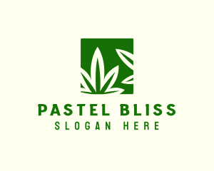 Green Cannabis Herb logo design